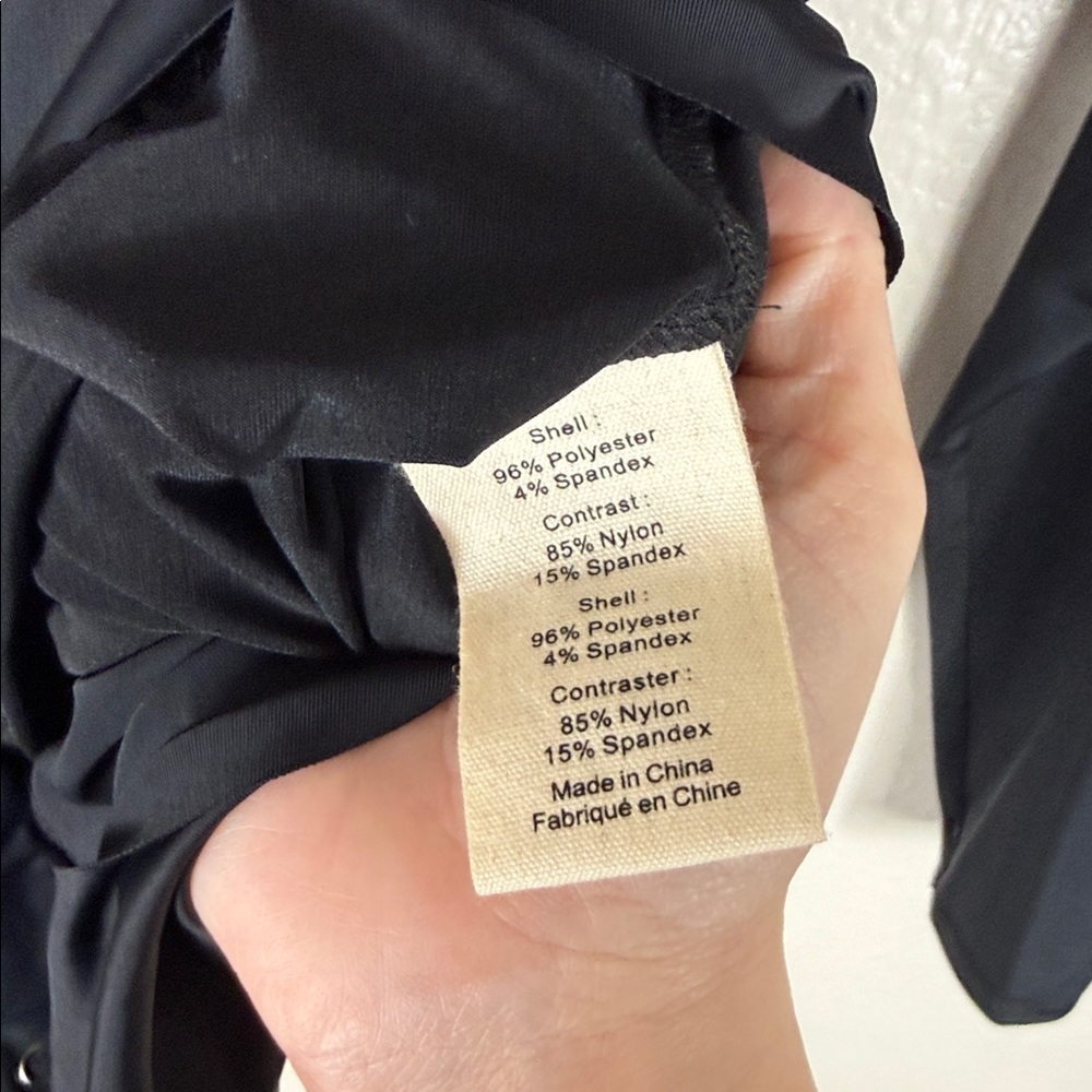 NWOT L'AGENCE Black Draped Wrap Long-Sleeve Bodysuit - Picture 8 of 9